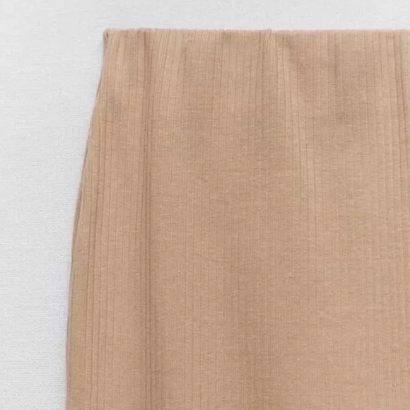 Zara Tan Ribbed Textured Maxi Tube Skirt Women’s Size M Medium NWT - Picture 6 of 8